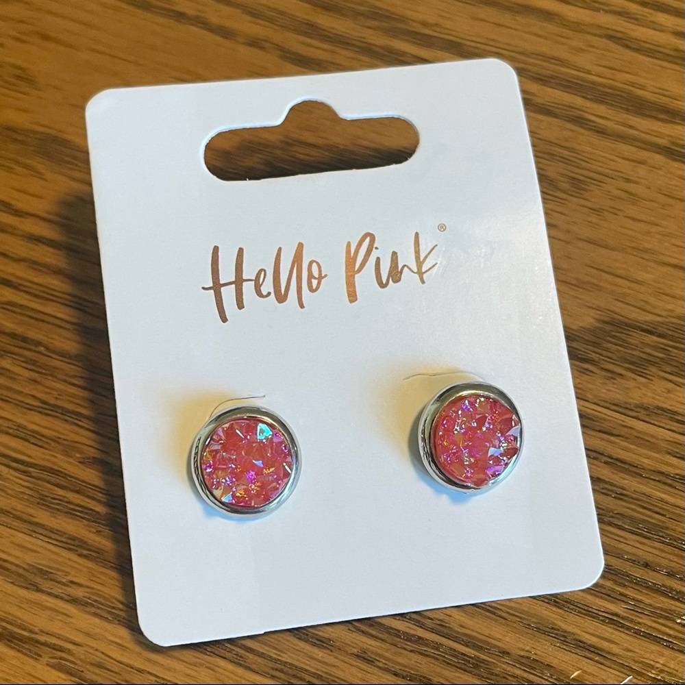 3/$15 NEW Pink Druzy Earrings